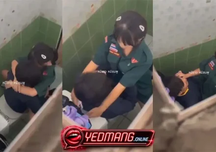 คลิปหลุดเนตรนารีแอบมาเย็ดกันตอนพักเที่ยง ขย่มควยที่ชักโครก